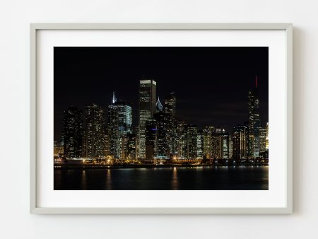 Chicago waterfront skyline at night | Wall Art Discount