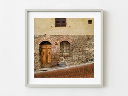 Wooden door in the Tuscan building | Wall Art Online