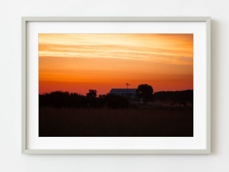 American Farmhouse Emanates Charm at Early Dawn | Wall Art Hot on Sale