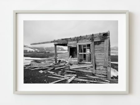 Abandoned Antarctic Cabin at Whalers Bay Station Amidst Untamed Nature | Wall Art Fashion